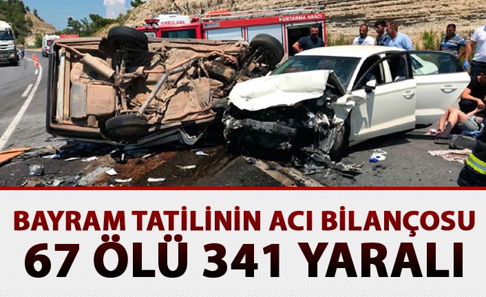 Bayram tatilinin acı bilançosu: 67 Ölü 341 Yaralı