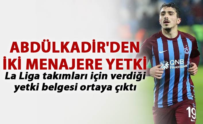 Abdülkadir Ömür'den iki menajere yetki