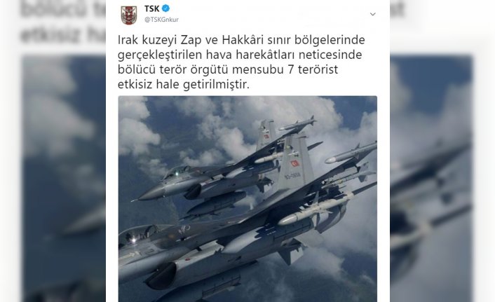 TSK Açıkladı: Irak ve Hakkari’de 7 Terörist Etkisiz Hale Getirildi