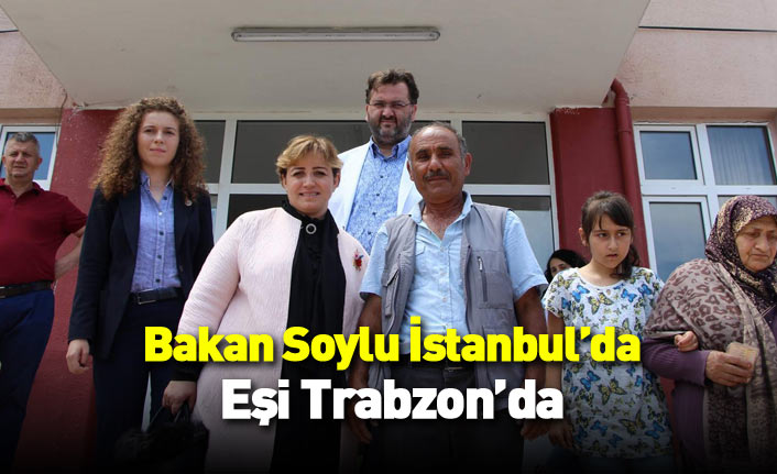 Bakan Soylu'nun eşi Trabzon'da oy kullandı