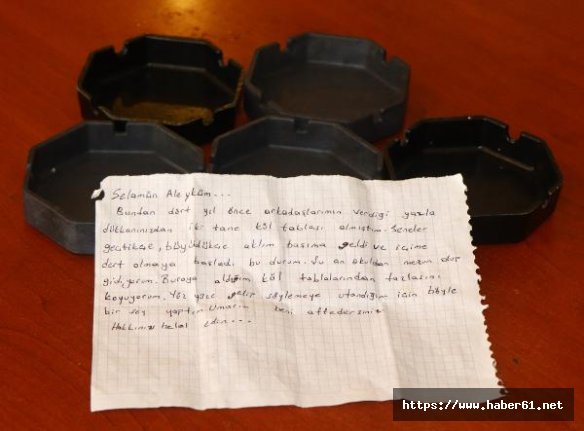 Trabzon'da ilginç olay! Çaldığı küllükleri geri getirdi ve...