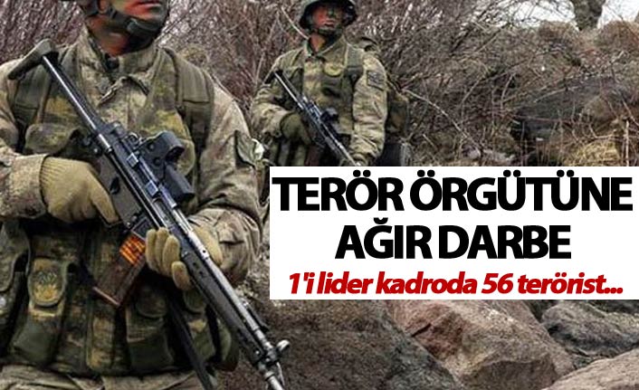 Terör örgütüne ağır darbe - 1'i lider kadroda 56 terörist...