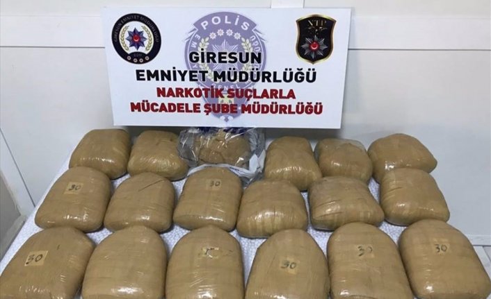 Giresun'da 18 kilo esrar yakalandı