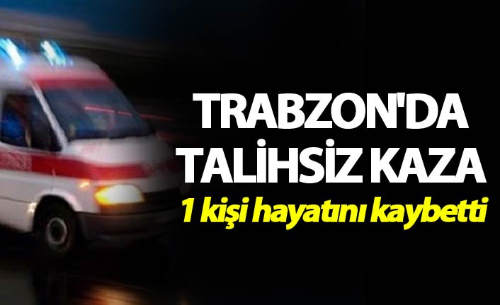 Trabzon'da talihsiz kaza: 1 kişi hayatını kaybetti