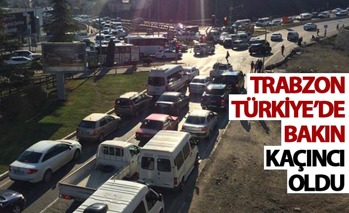 Trabzon'un Türkiye'deki araç sıralaması belli oldu
