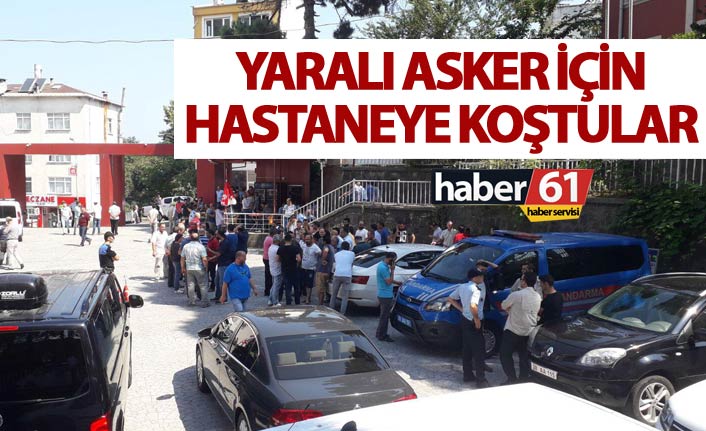 Giresun'da vatandaş yaralı asker için hastaneye koştu