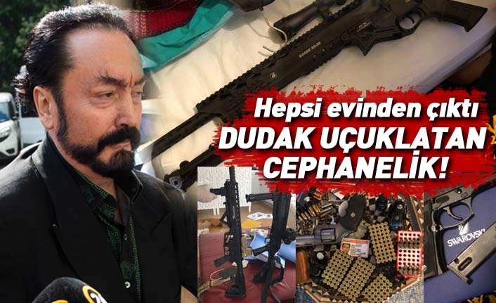 İşte Adnan Oktar'ın cephaneliği! Yüzlerce silah çıktı
