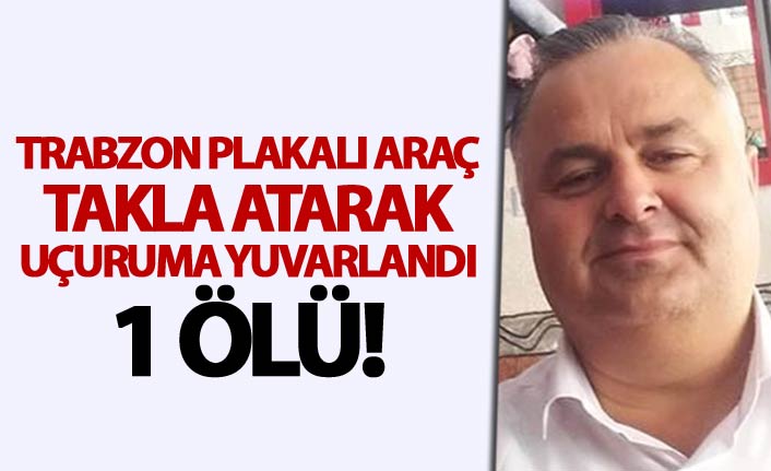 Trabzon plakalı araç takla atarak uçuruma yuvarlandı: 1 ölü