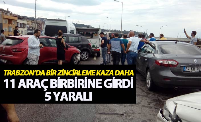 Trabzon'da 11 araç birbirine girdi: 5 yaralı
