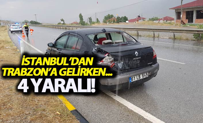 Trabzon'a gelen aile kaza yaptı: 4 yaralı