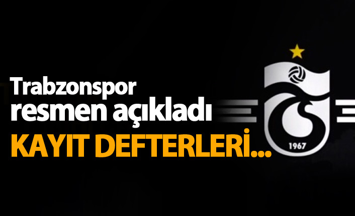 Trabzonspor resmen açıkladı! Kayıt defterleri...