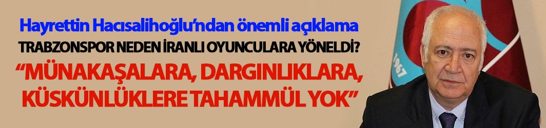 Trabzonspor'dan İranlı oyuncu ve şike açıklaması