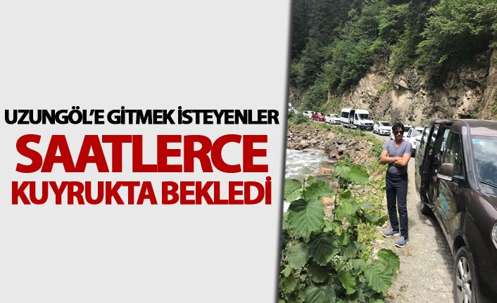 Uzungöl yolunda metrelerce kuyruk oluştu