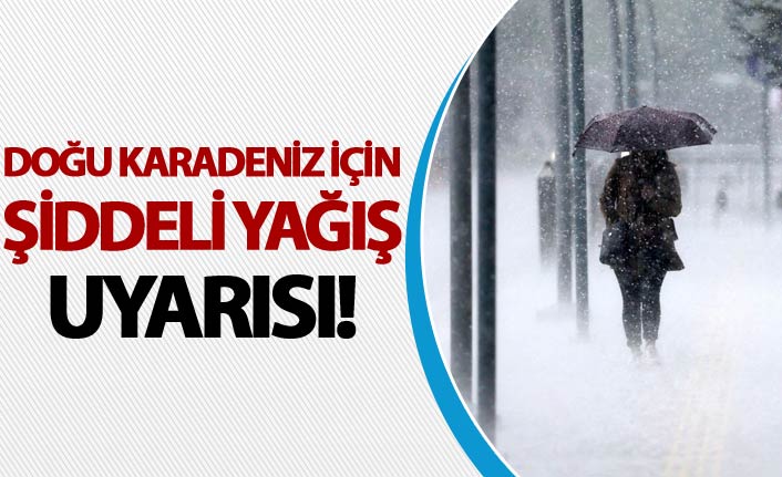 Doğu Karadeniz'de şiddetli yağış uyarısı