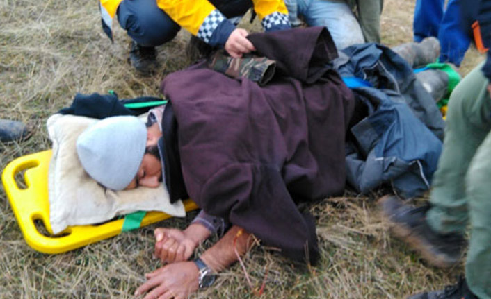 Yaralanan çoban uzun uğraşlar sonucu kurtarıldı