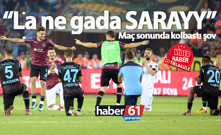 Trabzonsporlu futbolculardan kolbastılı kutlama