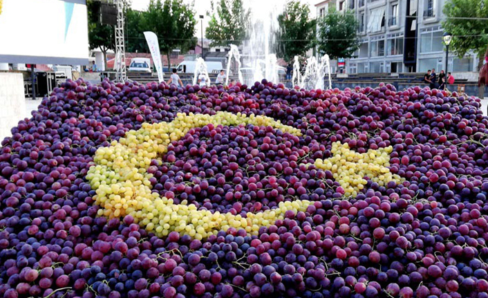 Üzüm salkımından Türk Bayrağı