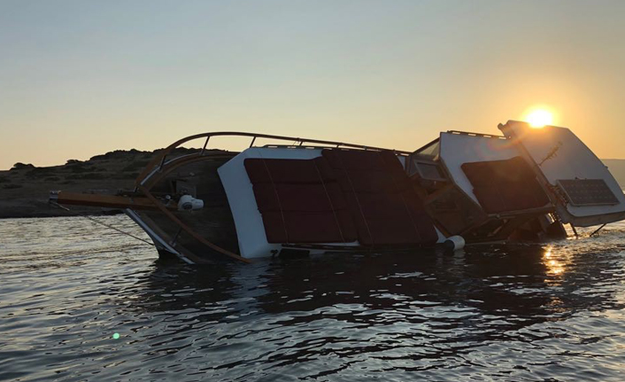 Bodrum’da tur teknesi karaya oturdu