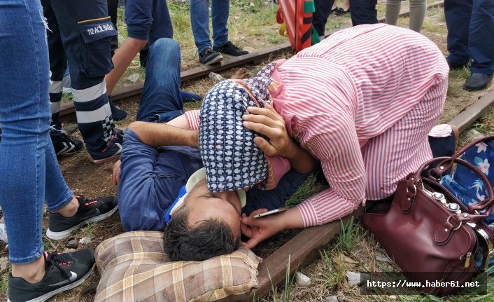 Kazada yaralanan eşini böyle teselli etti