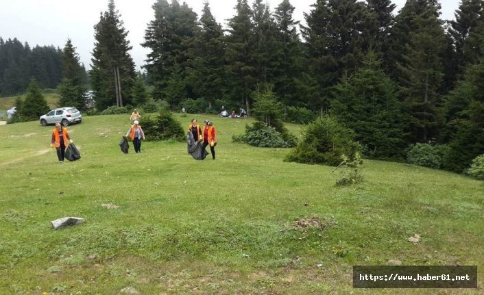 Giresun yaylalarında çöp temizliği 
