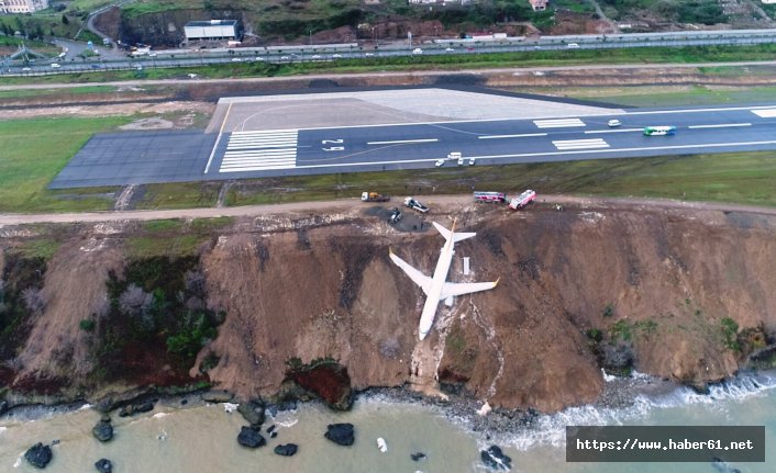 Trabzon'da pistten çıkan uçak 47 günde söküldü
