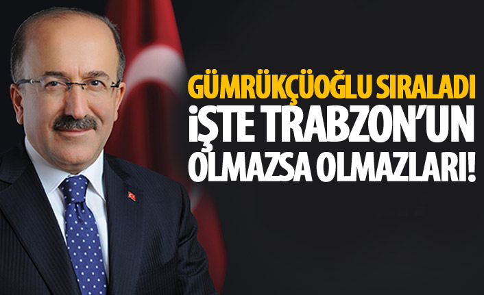 Gümrükçüoğlu Trabzon için olmazsa olmazları sıraladı