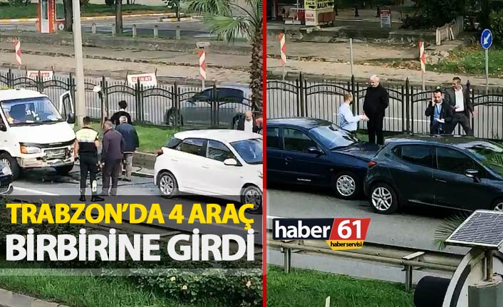 Trabzon’da zincirleme kaza: 4 araç birbirine girdi