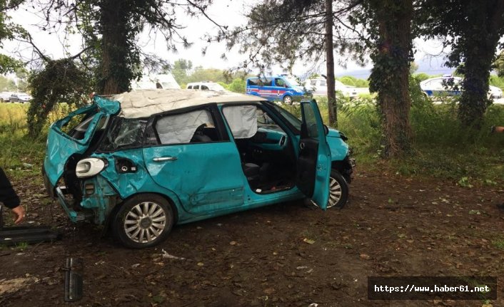 Samsun'da şarampole yuvarlanan araçta 1 kişi öldü. 10 Ekim 2018