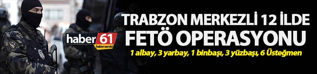 Trabzon merkezli 12 ilde Fetö operasyonu