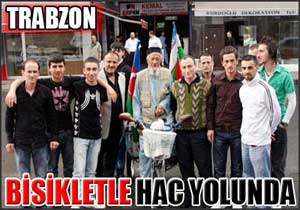 Bisikletle haca gidiyor