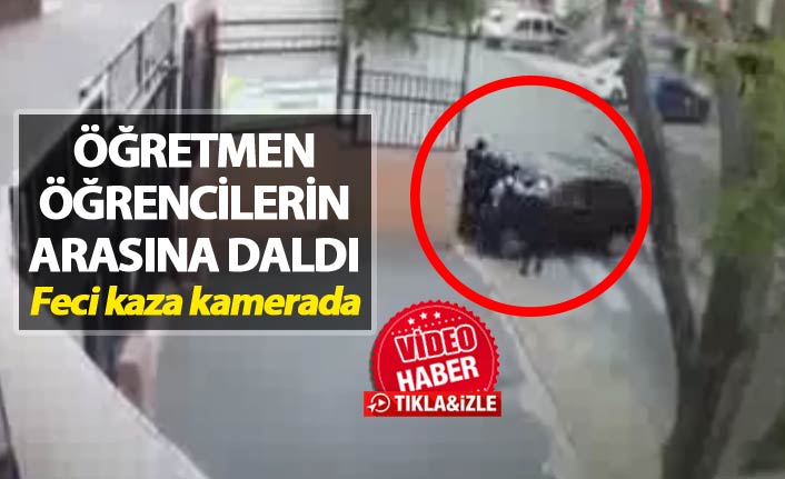 Feci kaza kamerada: Öğretmen öğrencilerin arasına daldı