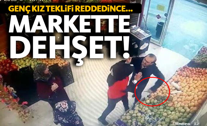 Markette dehşet! Kan donduran görüntüler!