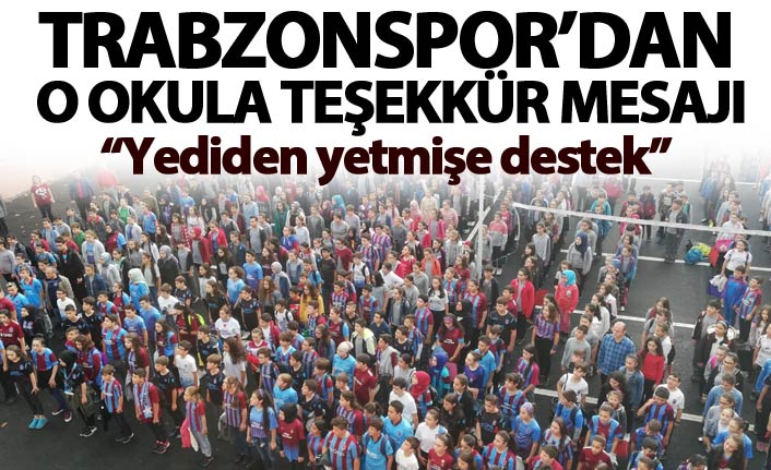Trabzonspor'dan o okula teşekkür