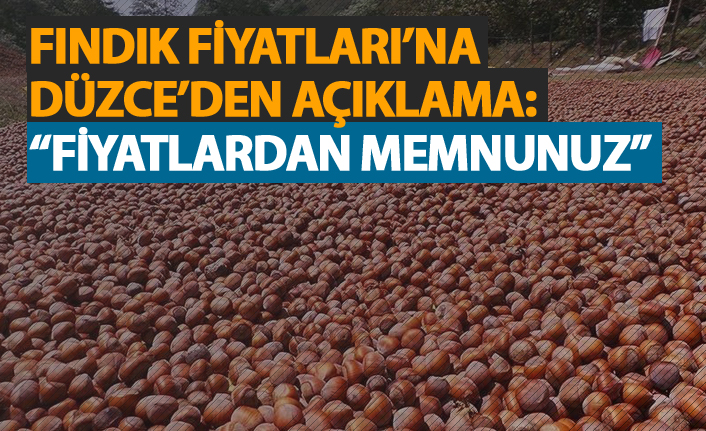 Fındık fiyatlarına Düzce'den açıklama: "Fiyatlardan memnunuz"