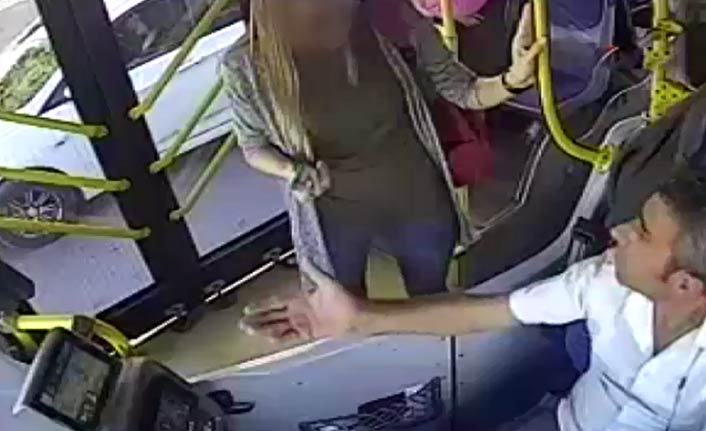Otobüs şoförüne saldırı kamerada