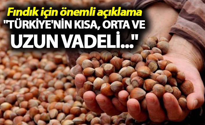Fındık için önemli açıklama - "Türkiye'nin kısa, orta ve uzun vadeli..."