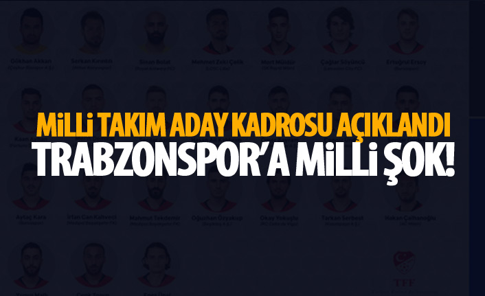 Aday kadro açıklandı! Trabzonspor'a milli şok!