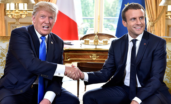 Macron ile Trump Fransa'da görüştü