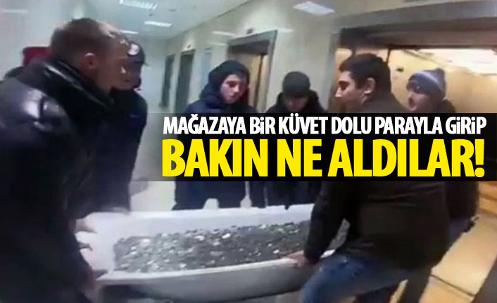 Mağazaya bir küvet dolusu parayla girdi!