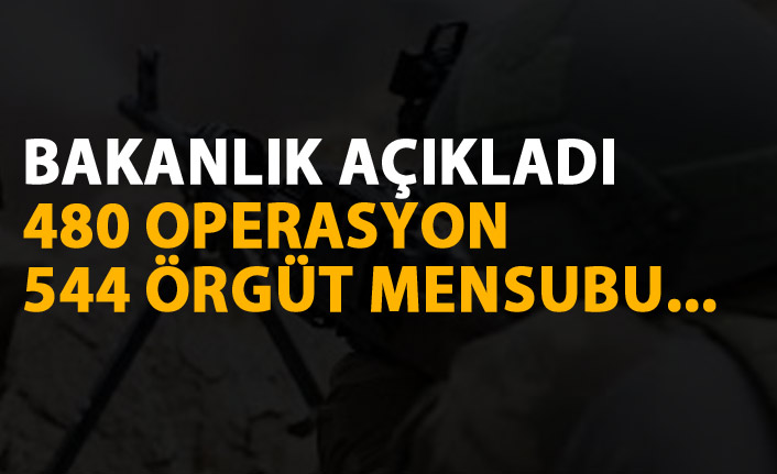 Bakanlık açıkladı! 480 operasyon 544 kişi...