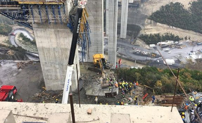 Viyadük inşaatında kaza - 4 işçi...