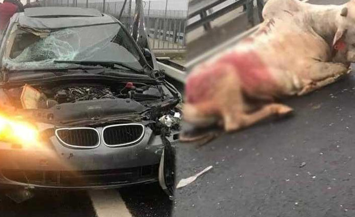 Art arda 2 otomobil çarptı