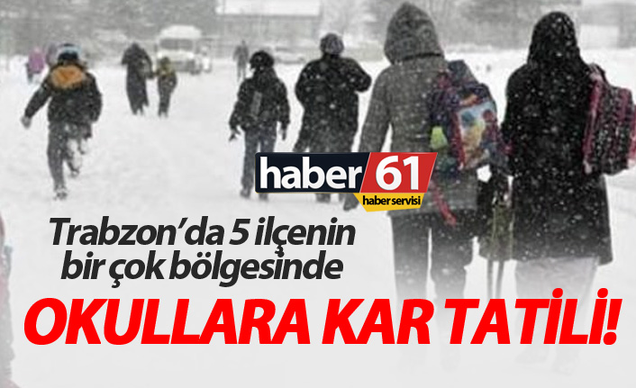 Trabzon'da 5 ilçede birden okullar tatil!. 26.12.2018