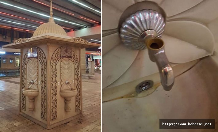 Hayır çeşmesinin muslukları çalındı