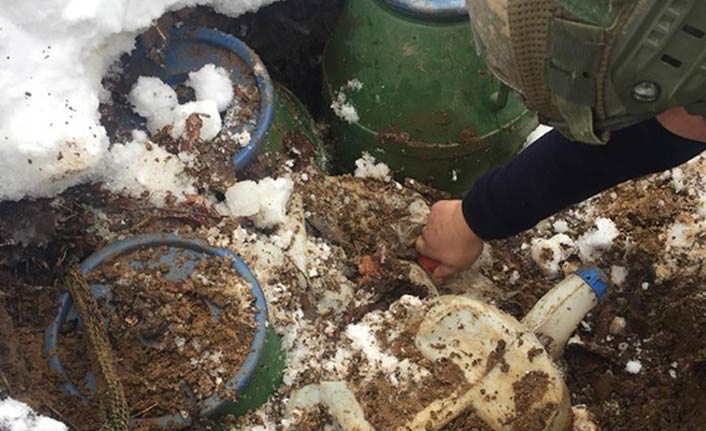 Toprağa gömülü EYP ele geçirildi