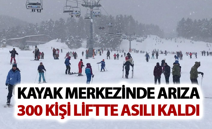 Kayak merkezinde Arıza: 300 Kişi liftte Mahsur Kaldı