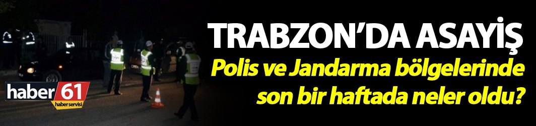 Trabzon’da Asayiş -  Polis ve Jandarma bölgelerinde son bir haftada neler oldu?