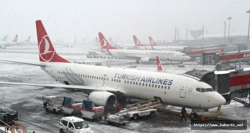 Hava ulaşımına kar engeli