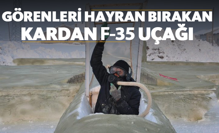 Görenleri hayran bırakan, kardan F-35 uçağı!