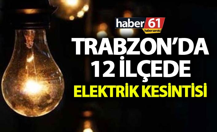Trabzon’da 12 ilçede elektrik kesintisi